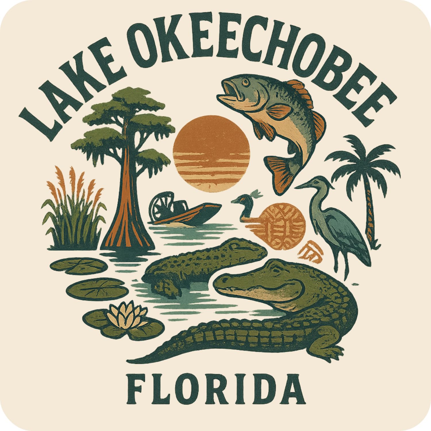 Amazon.com: Lake Okeechobee Florida Souvenir Vinyl Magnet