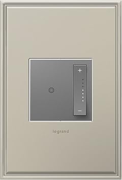 Legrand adorne sofTap Tru-Universal Dimmer Switch, 700W (Incandescent, Halogen, MLV, Fluorescent, ELV, CFL, LED), Magnesium Finish, ADTP703TUM4