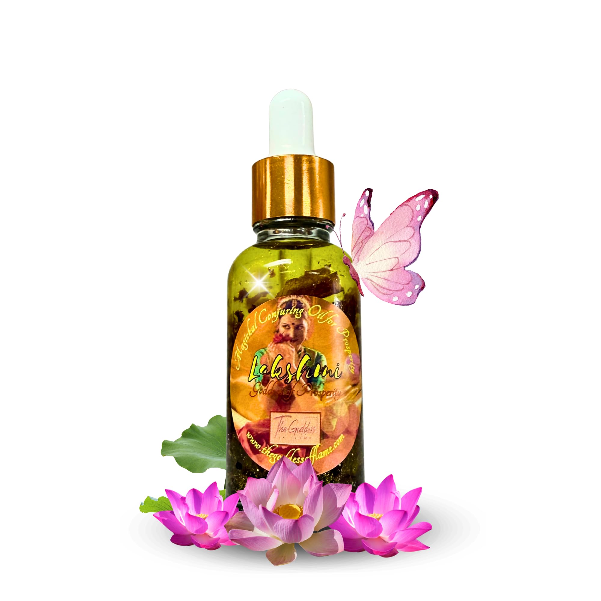 – Lakshmi Oil (1 oz) | Hindu Goddess of Wealth, Prosperity & Beauty Ritual Oil for Abundance, Love & Success | Wiccan, Pagan, Hoodoo, Reiki & Spiritual Practices