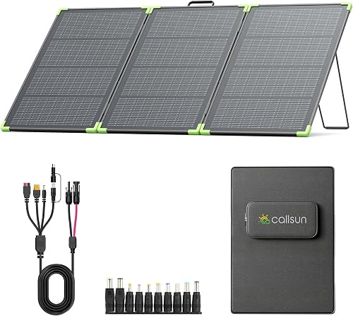 N-Type 16BB 200W Portable Bifacial Solar Panel, Callsun Foldable Monocrystalline Solar Panel for Portable Power Station, Ideal for Camping, Outdoor, Garden, Balcony, Living Room - 1