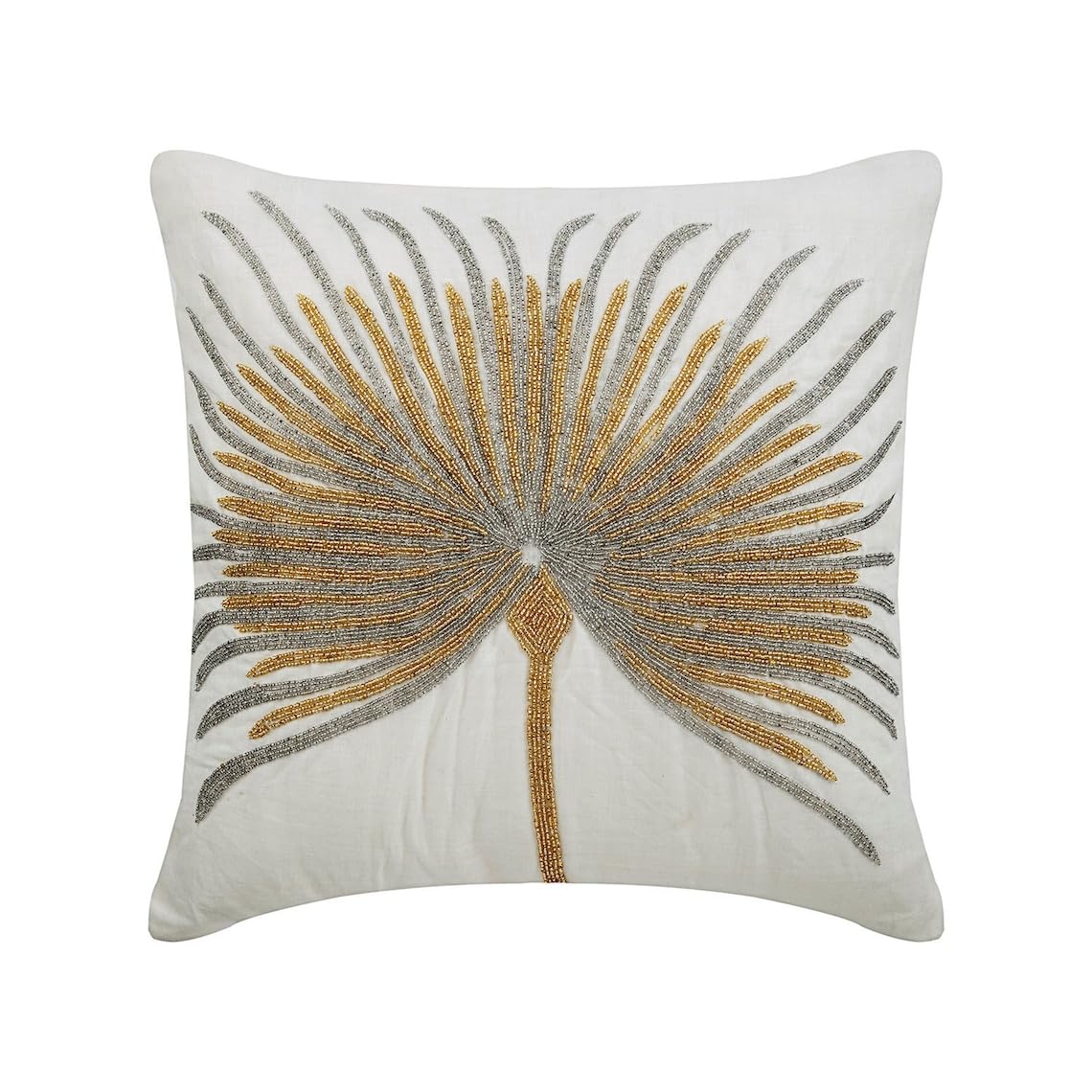 The HomeCentric White Cushion Cover, Silver and Gold Beaded Tree Sparkly Cushion Cover 45x45 cm (18x18 inch), Decorative Square Silk Throw Pillow Cover for Sofa Couch Bed - Love Grows On Trees โ image 1