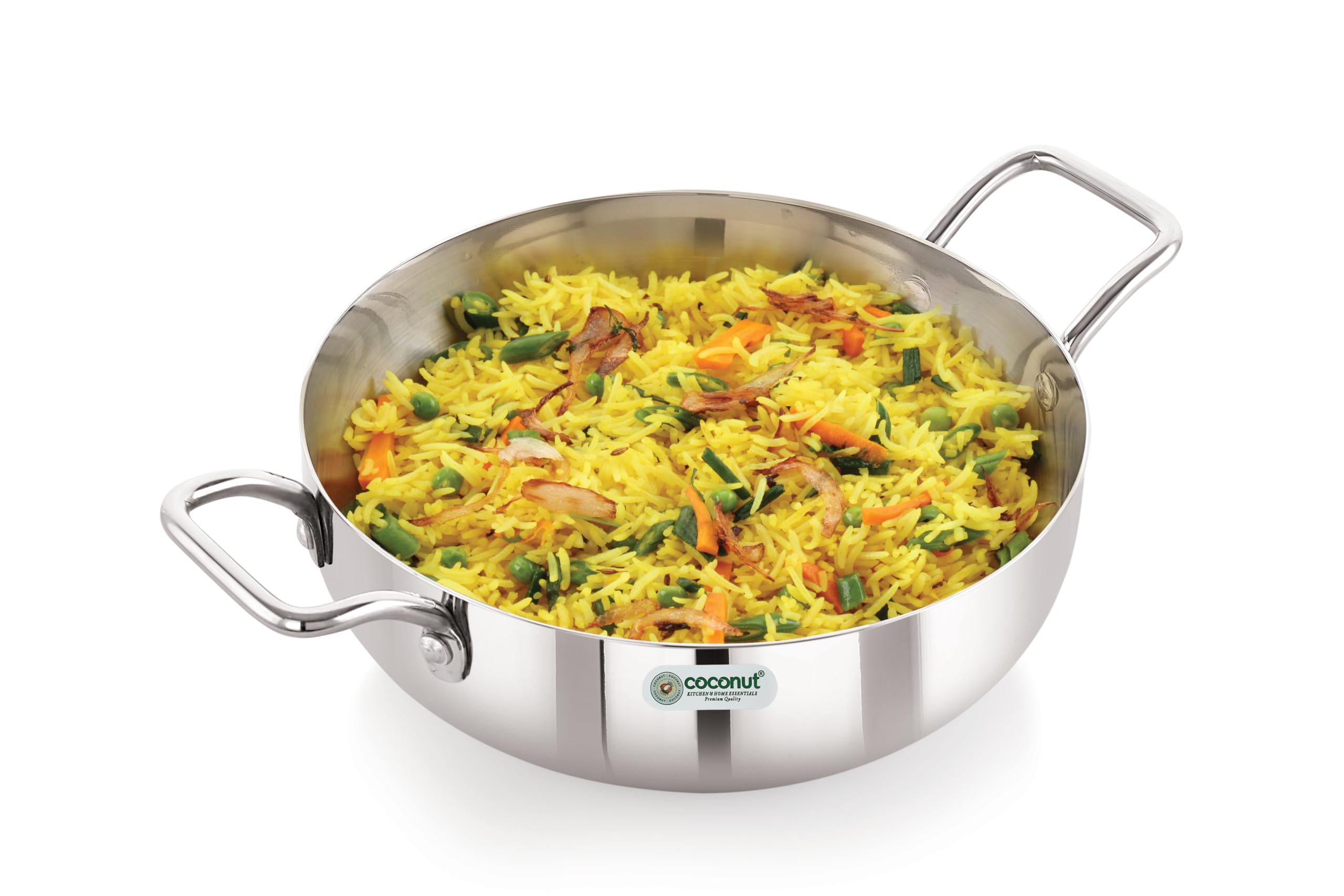 coconut Neutron Stainless Steel 18G Kadai for Cook n Serve - 1 Unit - Capacity - 2000ML 1