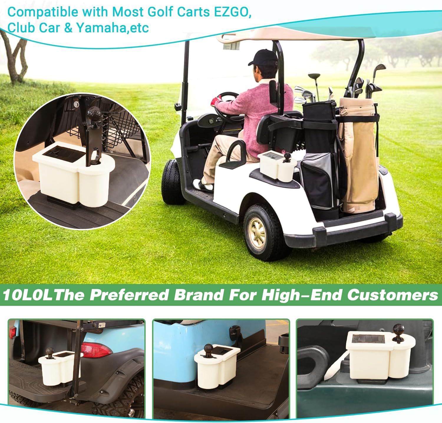 10L0L Kit di pulizia per mazze da golf cart e kit di pulizia per mazze da golf staccabili, per EZGO CLU b Car Yamaha