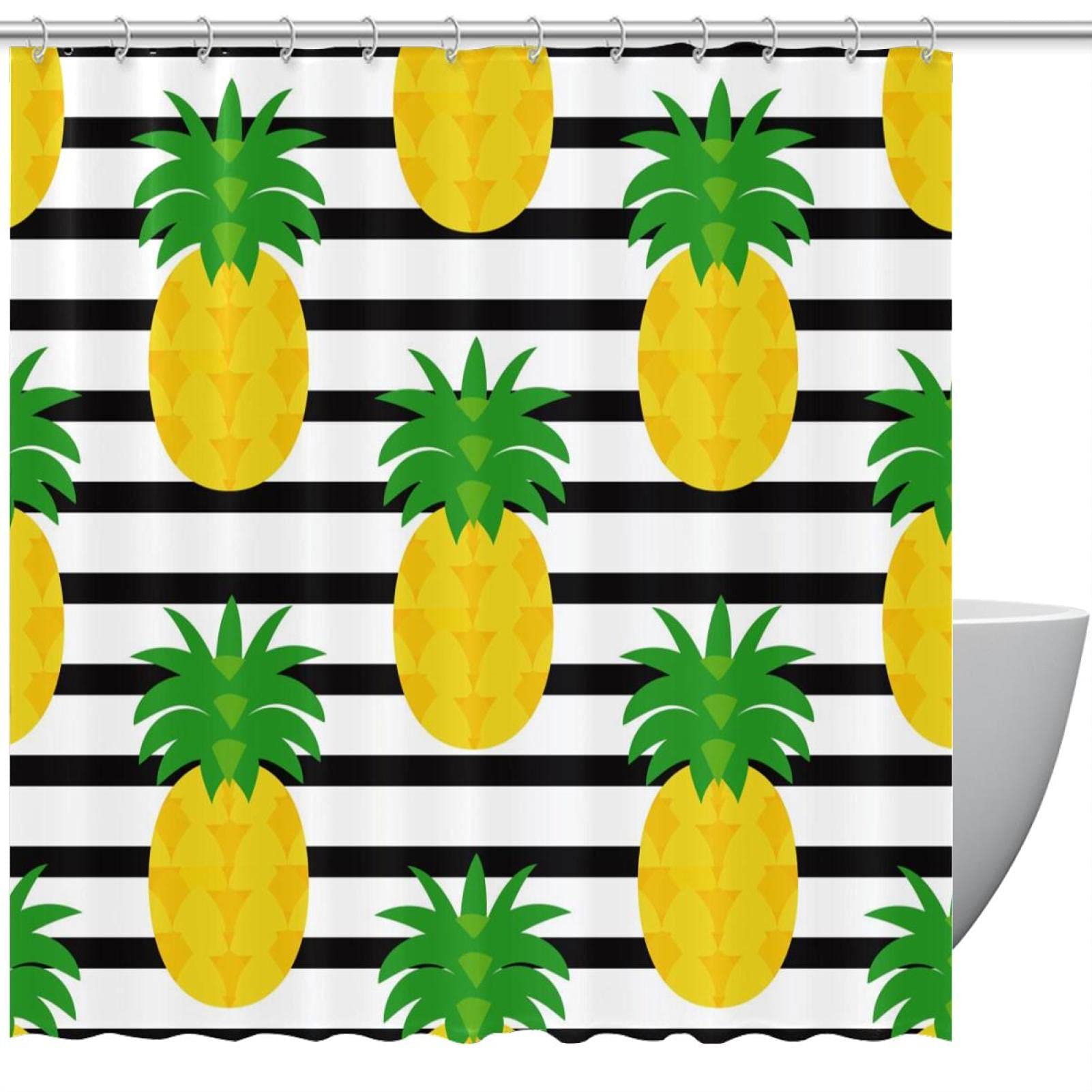 Rideau de salle de bain ananas pour stopper les éclaboussures des enfants