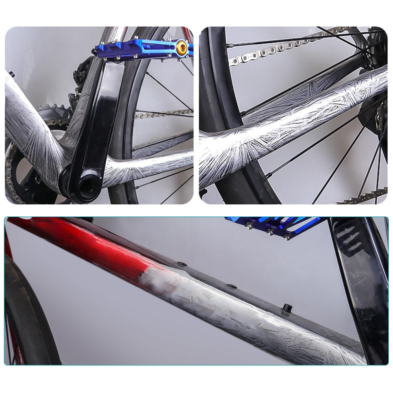 Nastro protettivo per bici, Scudo in PVC trasparente per deflessione degli impatti, Materiale antigraffio in PVC trasparente con funzione di rimozione senza residui, Avvolgimento bici pe