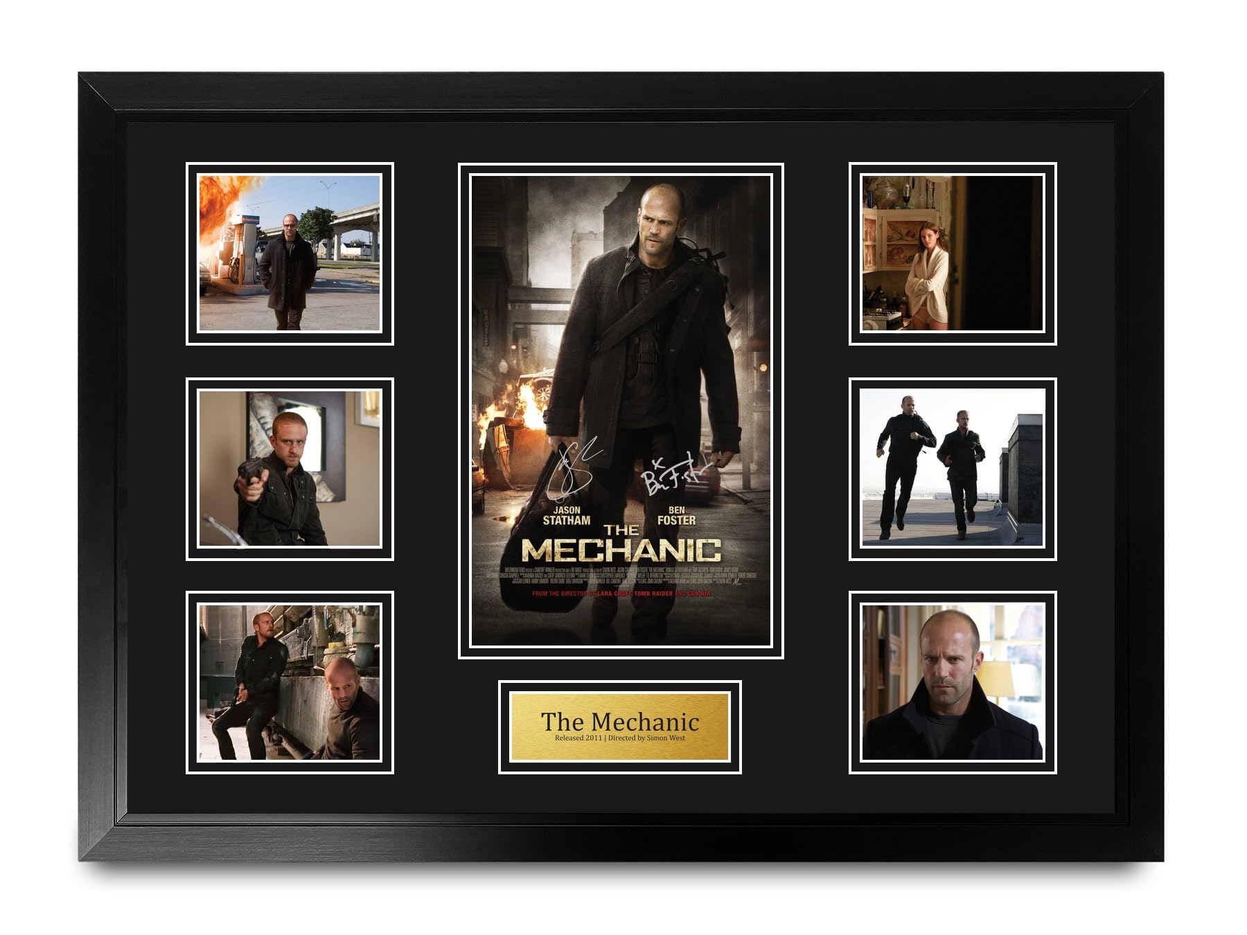 HWC Trading The Mechanic Podpisany Plakat Filmowy A2 Deluxe w Ramie