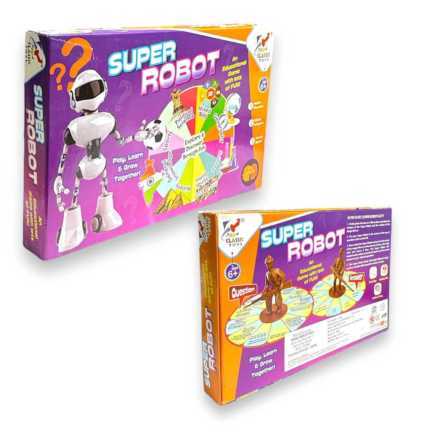 Super Robot Educational Toy with 1000+ Questions, Ages 6+, Play, STEM DIY Fun Robotics Science kit for Kids Learn & Grow Together