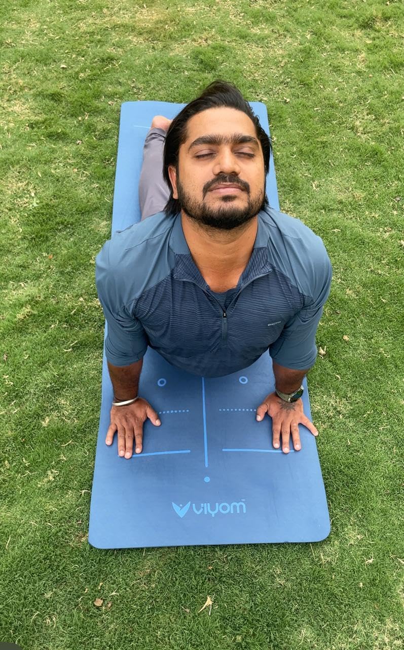TPE Alignment Yoga Mat 8mm + Carry Strap - (Extra Thick Extra Long Extra Wide Exercise floor mat for Gym, Workout, Fitness, Yoga and Pilates) (blue) (B0CPYQQMD2) Amazon Price History, Amazon Price Tracker