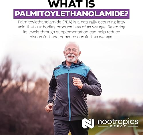 Miniatura 5 de Cápsulas de palmitoylethanolamida  Guisante micronizado  400 mg de píldoras  60 unidades  Apoya el manejo natural del dolor  Promueve respuestas