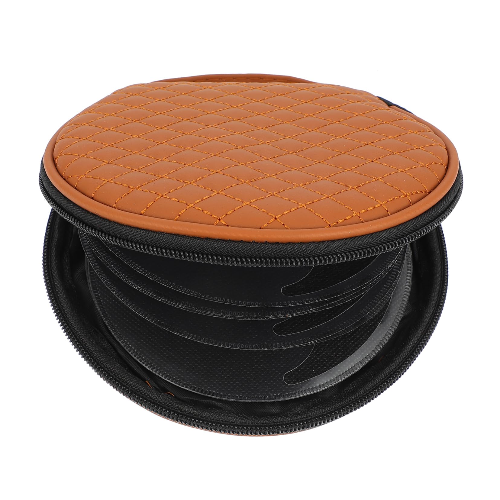 ETHZZLE 1Pc Stylish Car CD Storage Bag Practical CD Organizer with Embroidered Plaid Design for Home and Vehicle Use Durable Trimmed Case for Up to Discs