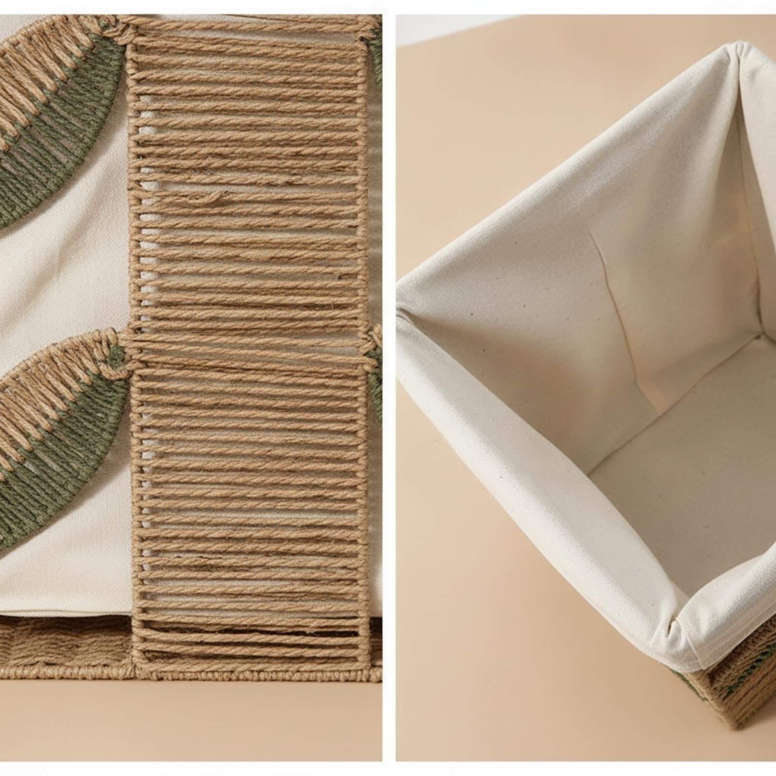 F Fityle Cesta de Almacenamiento Rectangular Tejida con Forro Extraíble Organizador Contenedor Cesto con Estructura Estable y para, Pequeño, style to 2