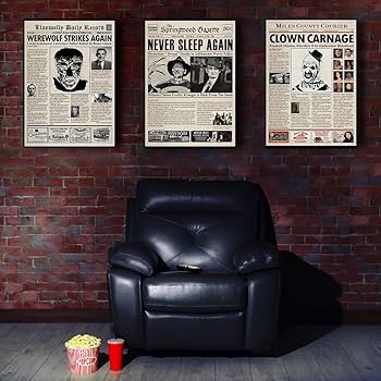 Amazon.co.jp: TYZZHOA 12ピース ヴィンテージ ホラー映画 新聞