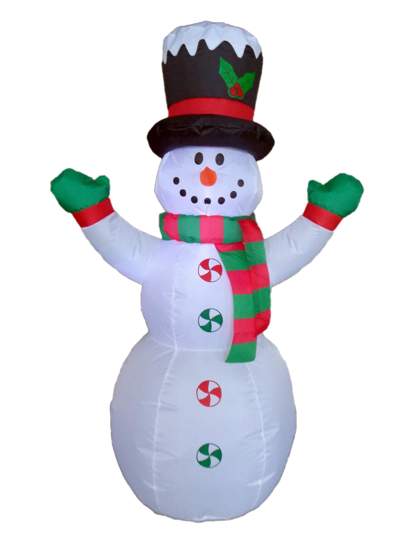 4 Foot Tall Christmas Inflatable Snowman with Hat Blowup LED Lights Lighted Outdoor Indoor Home Patio Yard Garden Party Lawn Winter Decoration