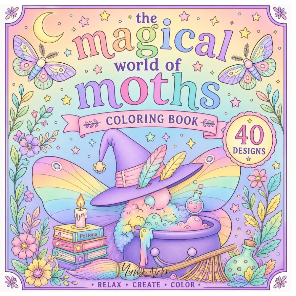 The Magical World of Moths: Coloring Book for Adults and Teens Featuring Adorable and Cute Moths (Yume Neko)