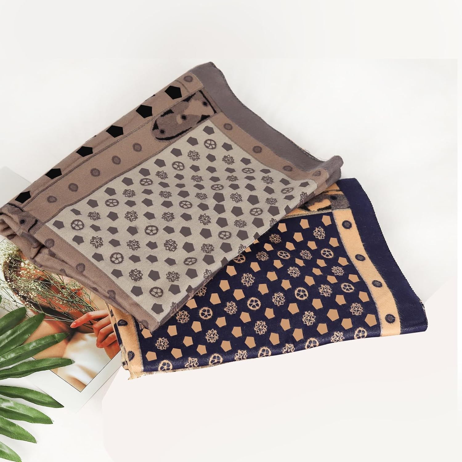 EXTREE Scarfs for Women Pashmina Silky Shawl Wrap for Evening Dressing Blanket Open Front Poncho Cape