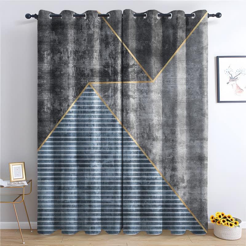 Miniatura 7 de Cortinas opacas modernas de mediados de siglo para dormitorio, sala de estar, cortinas abstractas y decoración del hogar, cortinas de ventana