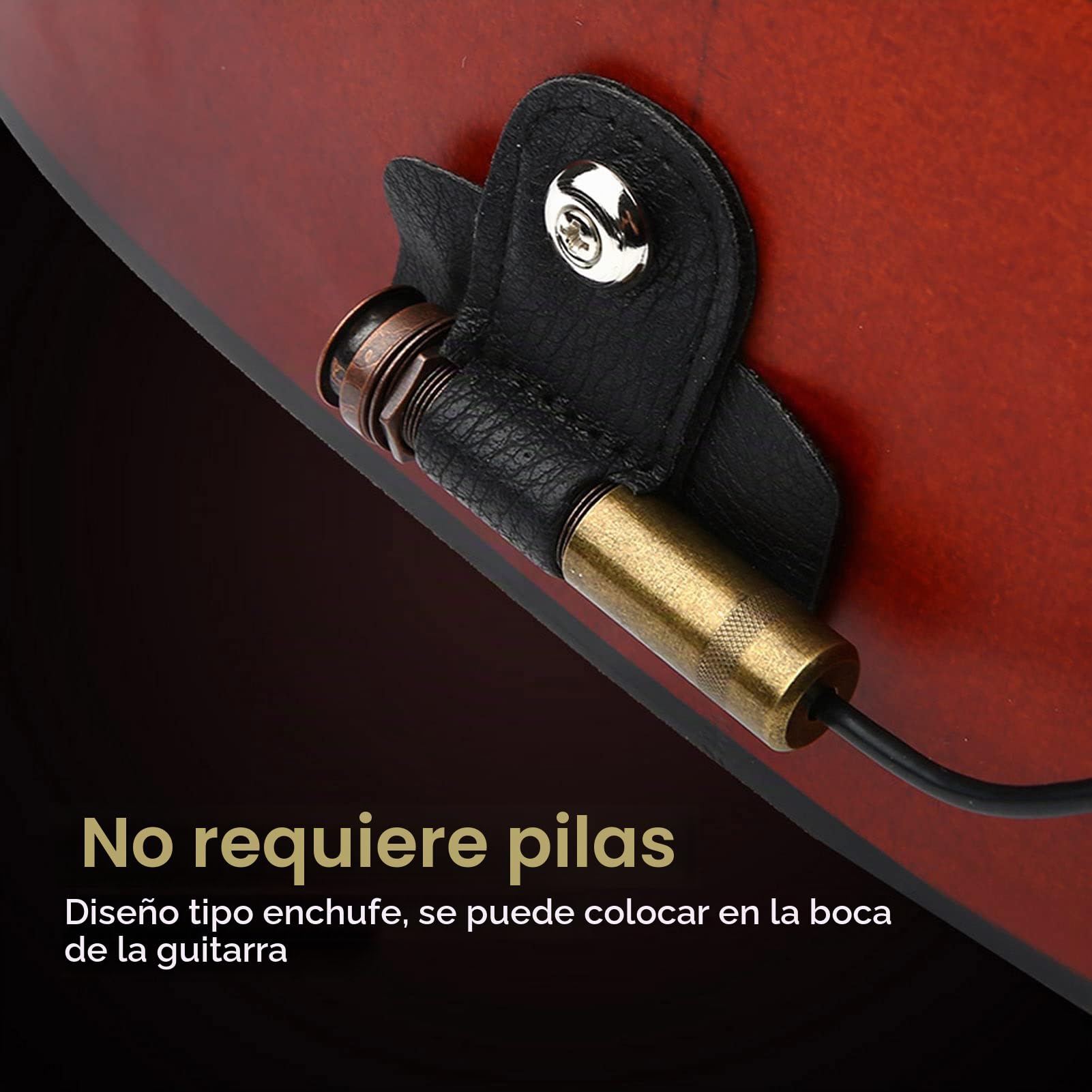 Dilwe Recogida de Guitarra Acústica, Pastilla Externa Cerrada Magnética Pasiva de Aluminio de 6.35mm para Guitarra Acústica Popular