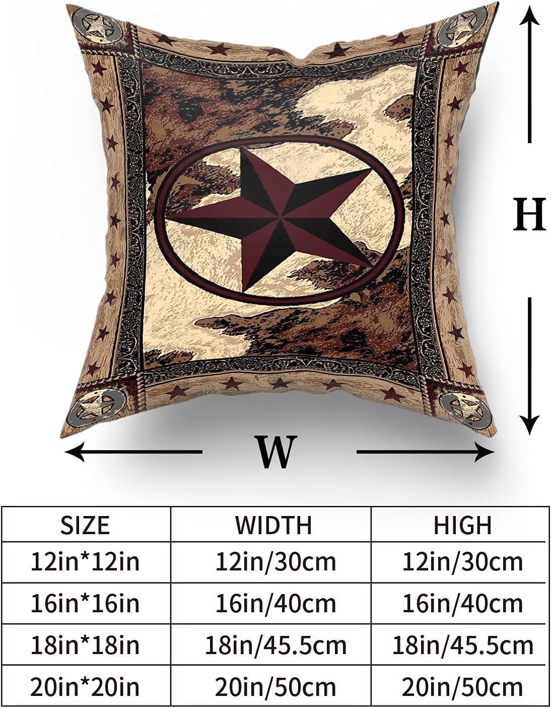 Giwawa Western Texas Star Pillow Cover - Rustic Farmhouse Decorative Throw Pillow Covers Vintage Western Style Retro Cushion Cover for Sofa Car Bench Living Room Home Decor 18 x 18 Inch Set of 2 - Image 3