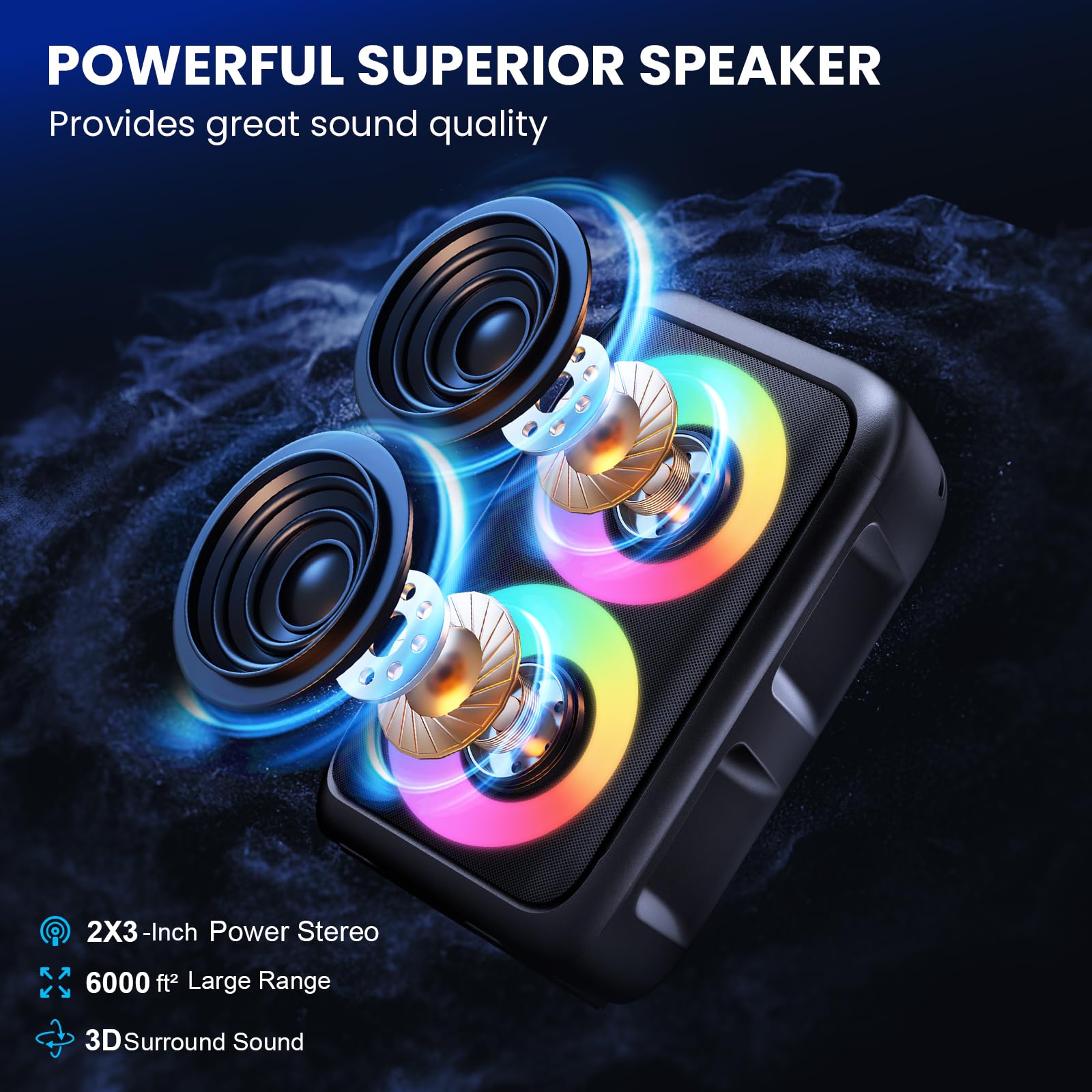 Karaoke Adulte, (Nouveauté 2026) Haut-Parleur Bluetooth Portable Karaoke pour Adultes avec 2 Microphones sans Fil, Système PA pour Adultes et Enfants avec Lumières, Adulte Professionnel