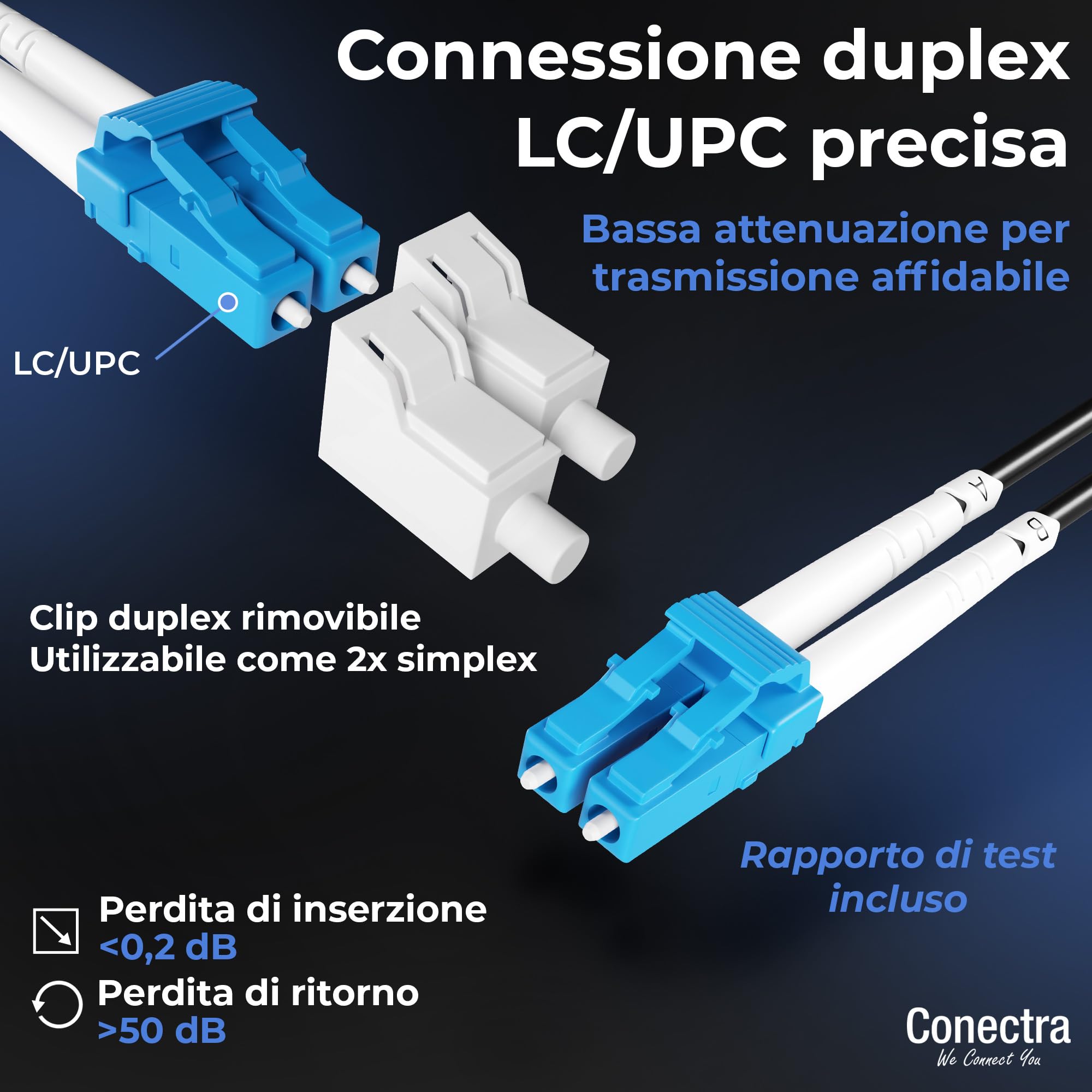 200m Cavo Fibra Ottica Armato OS2 Duplex Breakout LC/UPC, Bretella Ottica Monomodale G657A2 9/125µm, LSZH Interno/Esterno, Prolunga Fibra Cavo Corazzato Patch Rete Industria ⌀3mm Nero