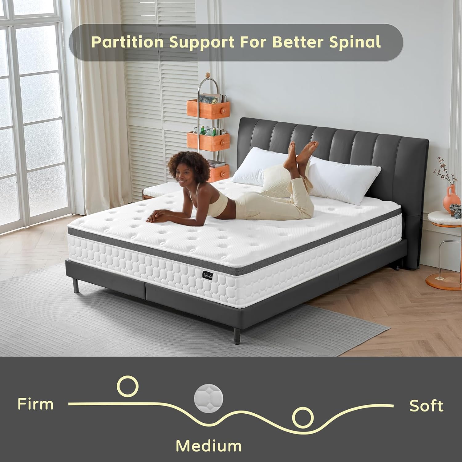 Full Size Mattress, 12 Inch Full Size Mattress in a Box Cooling Gel Memory Foam, Pocket Springs, CertiPUR-US Certified, Medium Firm & Silent Sleep & Reinforced Edge & Pressure