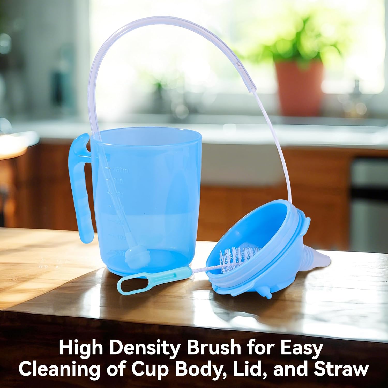 Adult Sippy Cup for Elderly Spill Proof, 3 In 1 No Spill Plastic Elderly Care Cup with Lids And Long Straws, 12oz Hospital Dysphagia Cup for Hospital Patients, Pregnant, Disabled (Blue) - Image 7