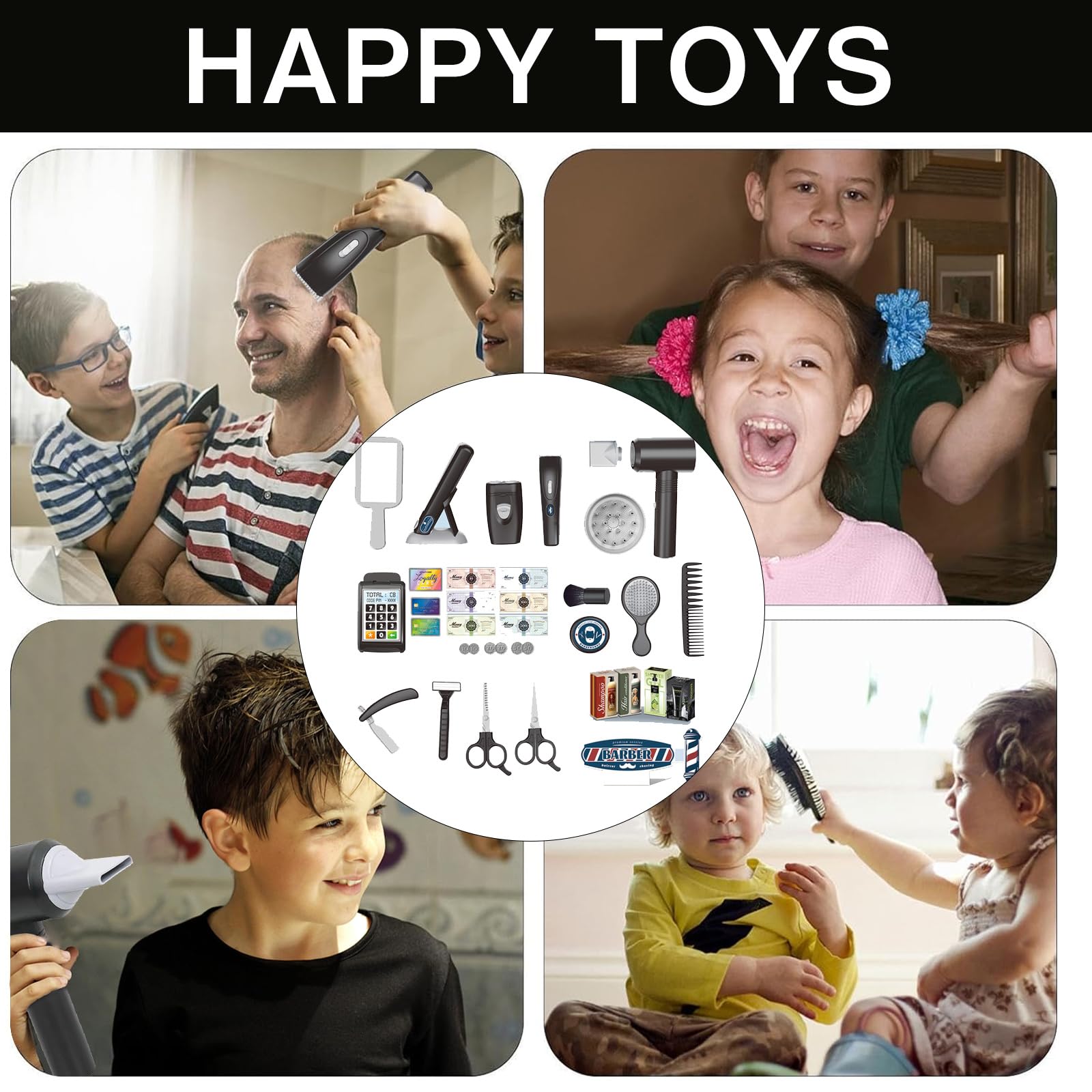 Juego de Peluquería para Niños,36 Piezas Estilismo y Peluquería Conjunto Juego Belleza,Moda Salón Kit Peluqueria,Juego de simulación de peluquería,Juego de rol para Niños y Niñas 3+ Años.