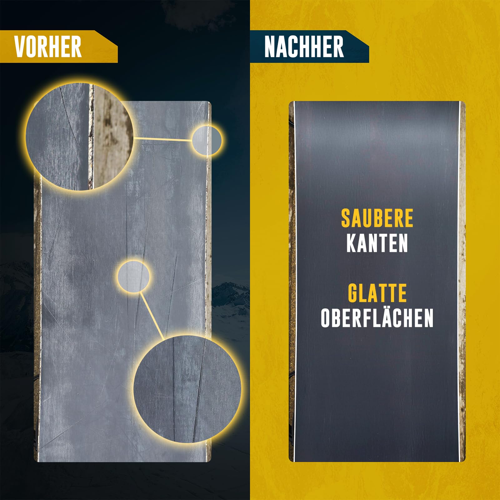 Winterial Skiwachs Set, Ski Wachs Komplettset, Ski Wax, Snowboard Wachs Set mit Wachseisen, Kantenschleifer, Allwetterwachs