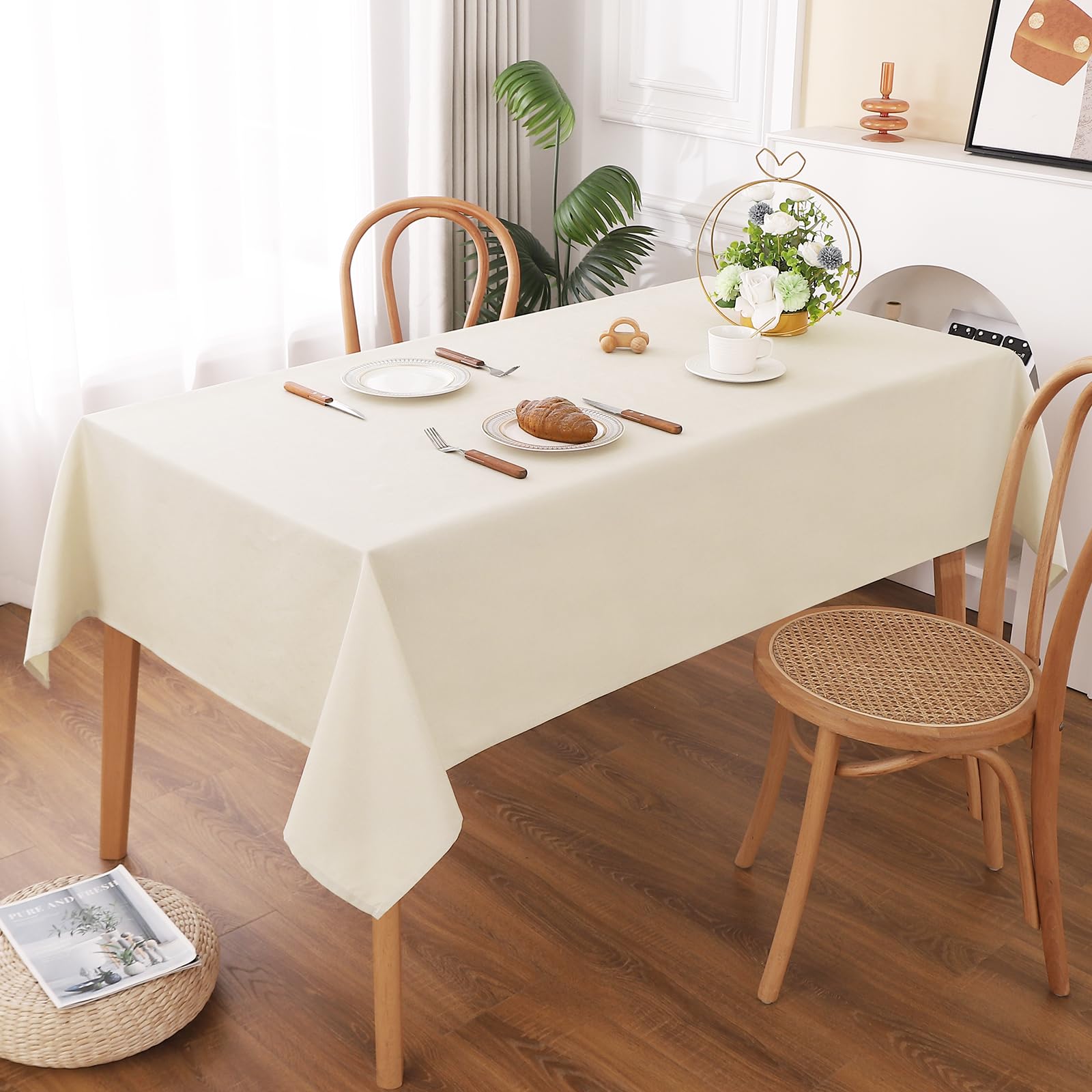 テーブルクロス 長方形 撥水加工 無地 汚れ防止 130x180cm ベージュ Amazon.co.jp: AooHome テーブルクロス 長方形 撥水加工 無地 汚れ防止