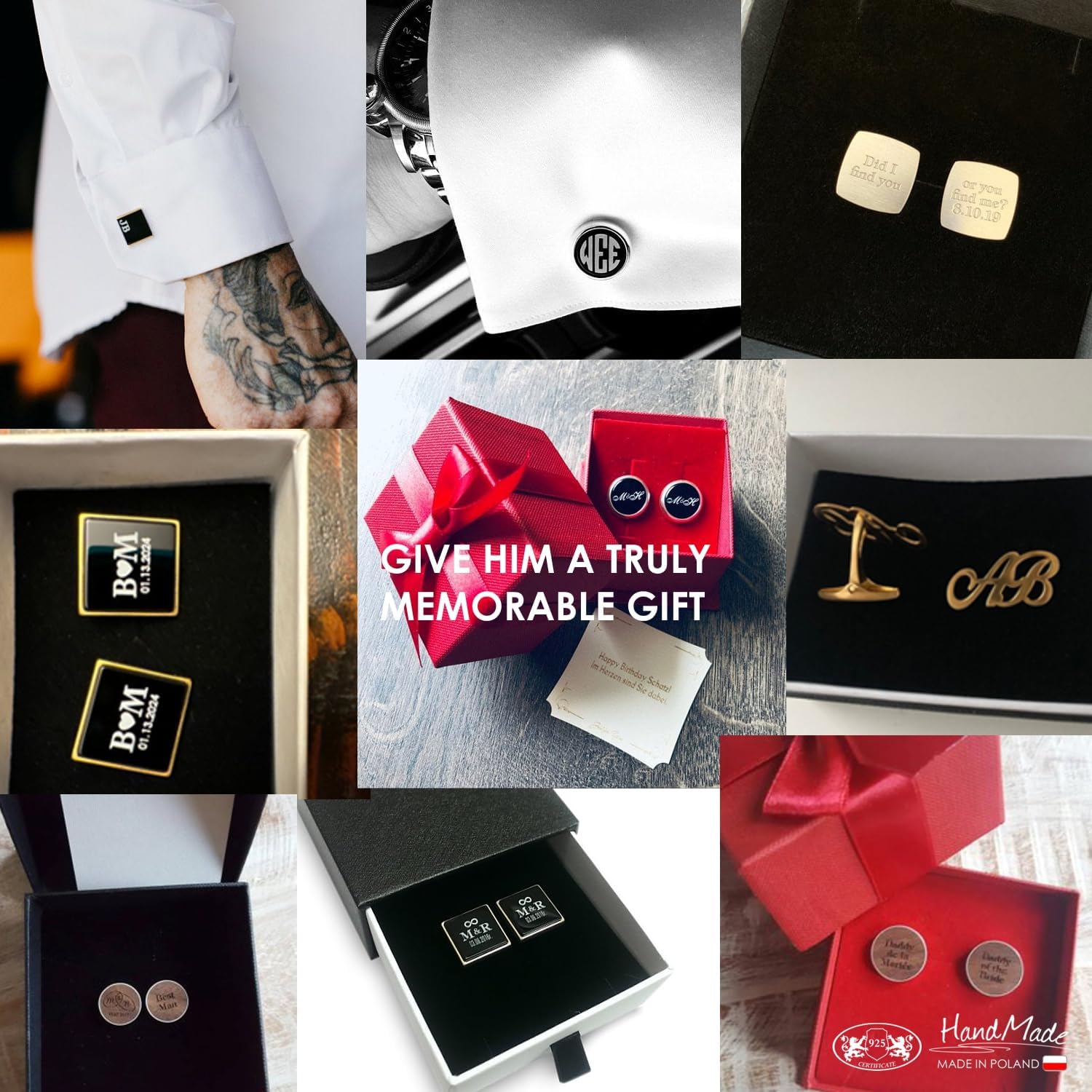 QR code Cufflinks Custom Secret Message or a Link to Your favorite Song, Geek cufflinks, Unique gifts for Men, Onyx stone 925 Silver, Gift Message, Box, Handmade