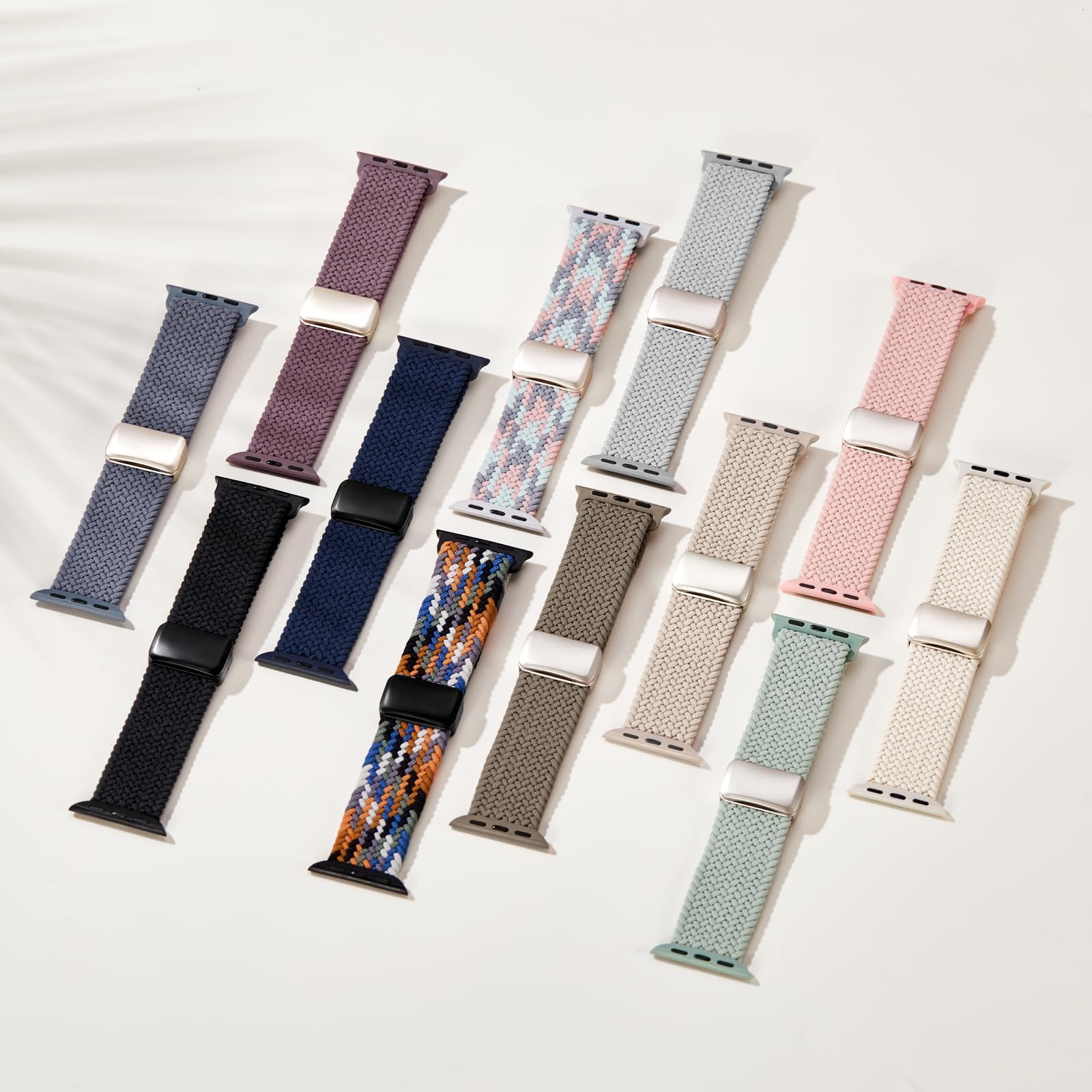 Magnetic Braided Band Compatible for Apple Watch Bands Women Men 40mm 44mm 42mm 46mm 41mm 45mm 38mm 49mm, Adjustable Stretchy Nylon Solo Loop for iWatch Series 11 10 9 8 7 6 5 4 SE Ultra 3 2 1 - 4