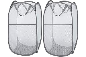 Larpur 2 Pack Close Basket Popup Mesh Laundry Baskets