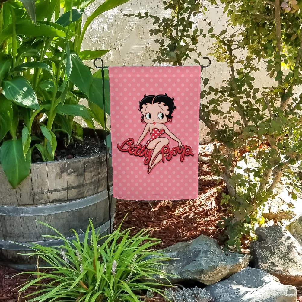Betty Boop Pink Polka Dots Garden Yard Flag