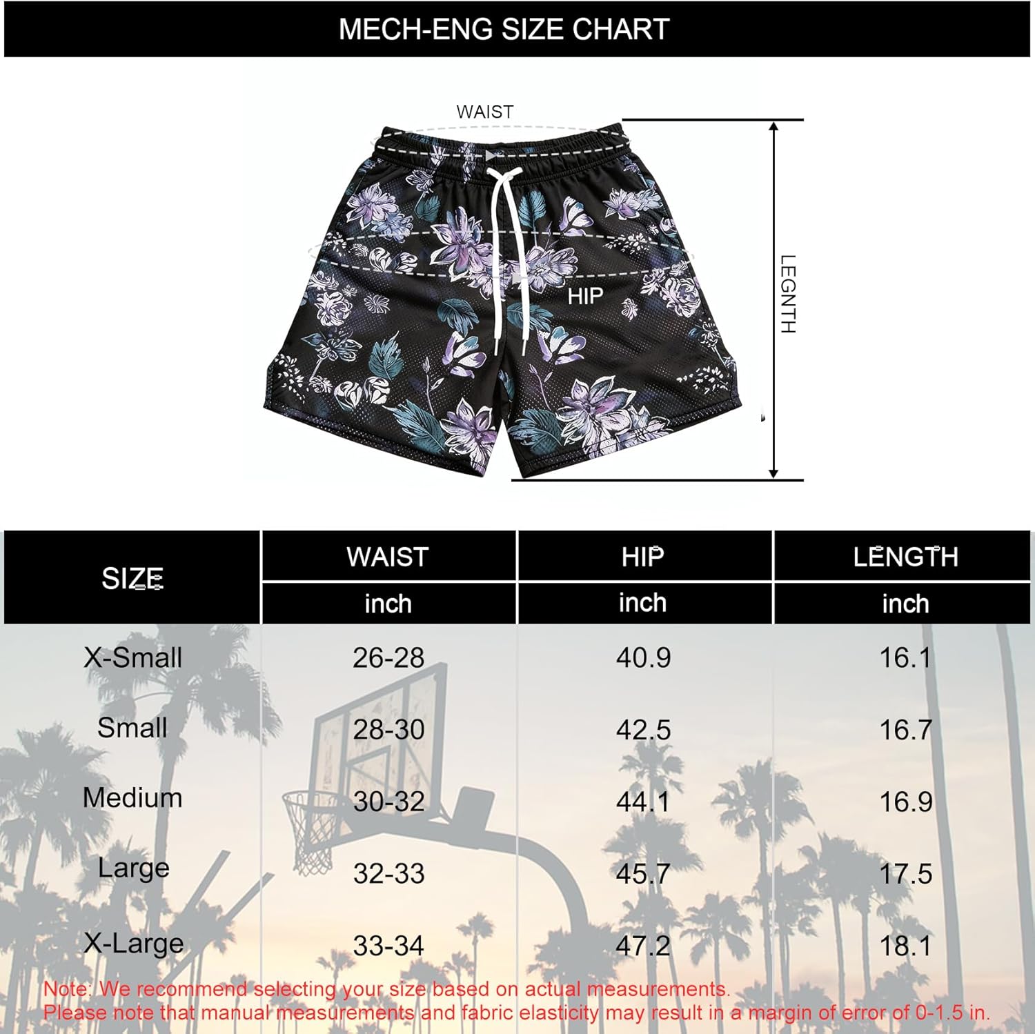 MECH-ENG Men's Graphic Print Shorts Boho Lightweight Athletic Running Workout Mesh Beach Summer Shorts