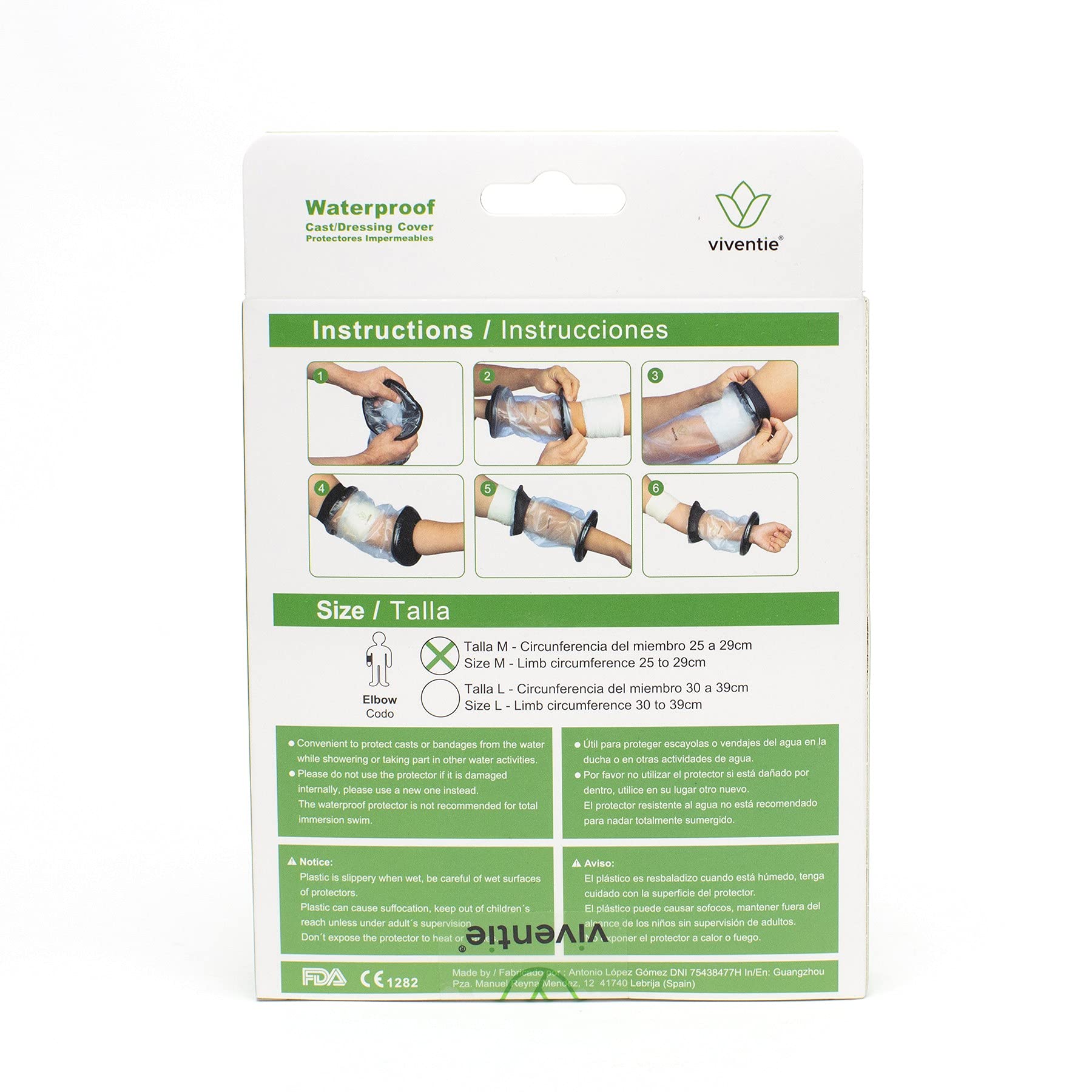 Protector Impermeable para vendaje - PICC Line Cover - talla: M