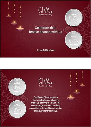GIVA 999 Pure Silver Lakshmi Ji (1 gm) & Ganesh Ji (1 gm) Coin