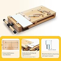 Vista 4 de Tornillo de banco para carpintería - Tornillo de madera dura para banco de trabajo con 4 perrillos de banco y 2 clips, kit de tornillos de banco