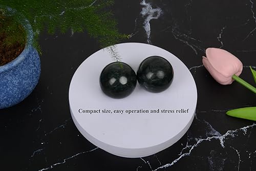Miniatura 7 de Pelotas Baoding de mármol natural de bolas tradicionales chinas para el cuidado de la salud, paquete de 2 bolas de masaje de 1.6 pulgadas para