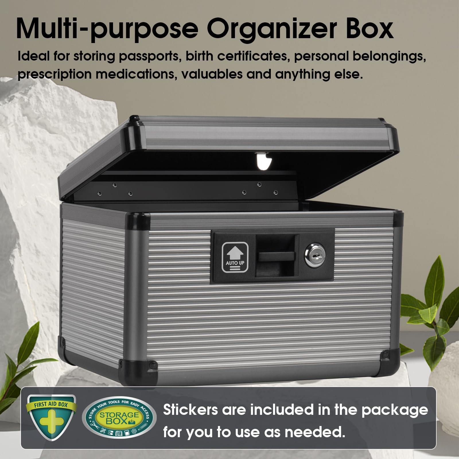 ZORVIDSON Medicine Lock Box with Key,Portable Medication Lock Box with Handle - Image 3