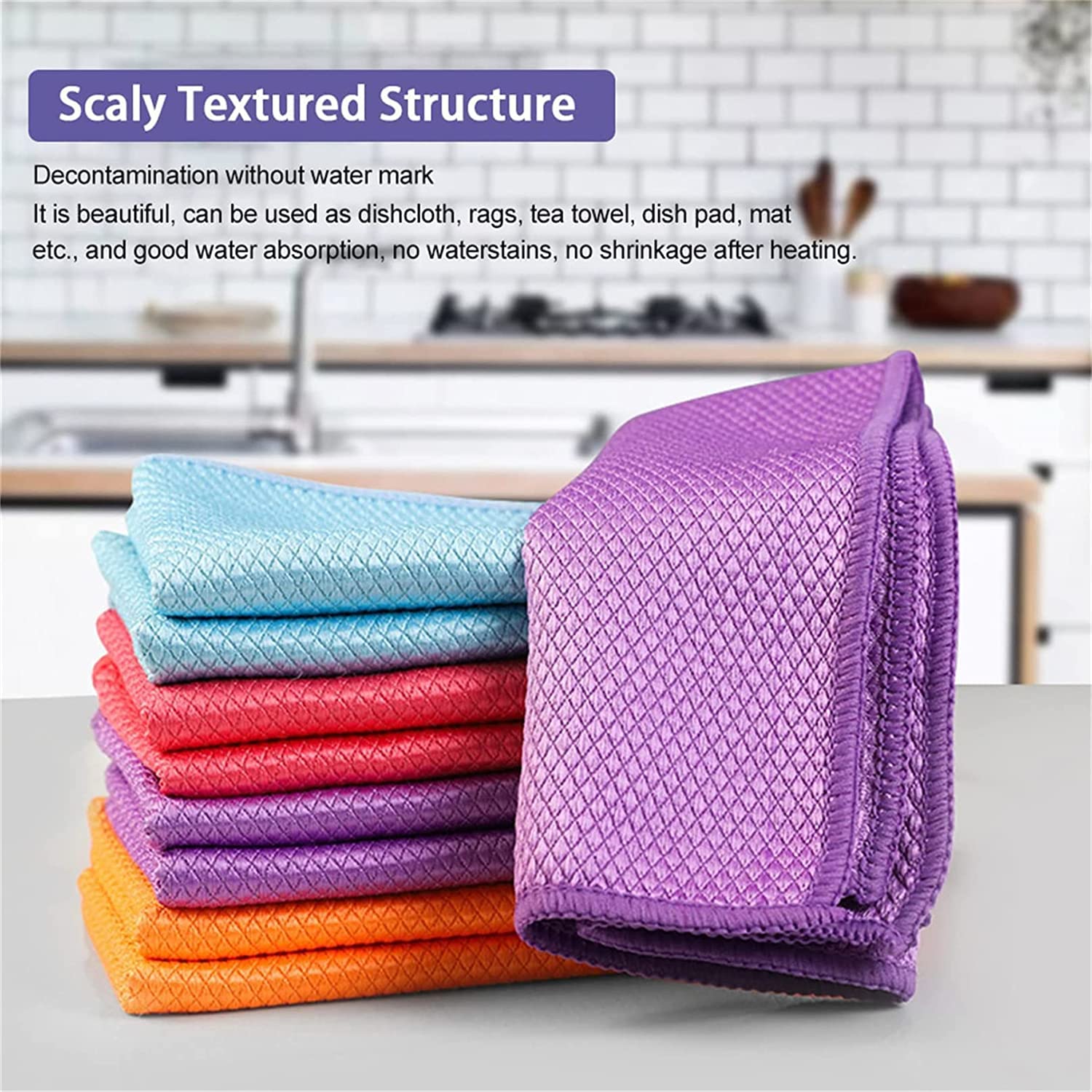 Tücher Mikrofasertücher Mikrofasertuch mit Handtuchhaken, Cleanstreak Magic Tücher, fusselfreies Mikrofasertuch, streifenfreie Spültücher, Mikrofasertuch for Küche, Fenster, Auto, Glas, Farbmischung