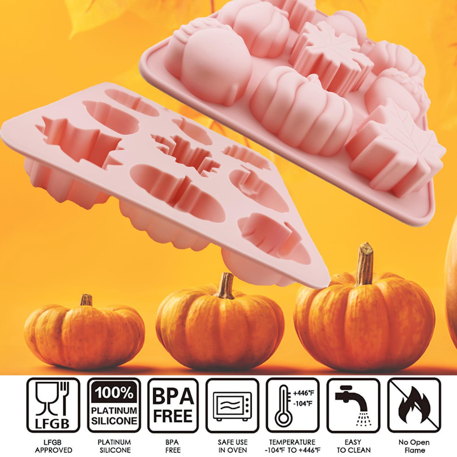 Moules à Citrouille D'Halloween, 2 Moules à Bonbons à La