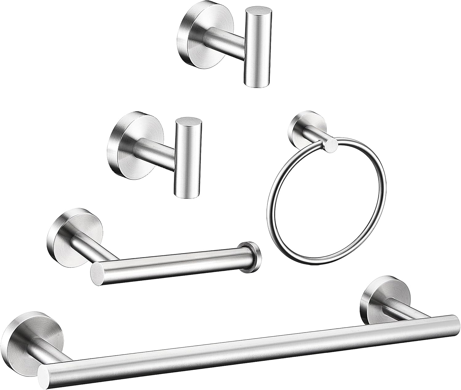 Brushed Nickel Stainless Steel 10-Piece Bathroom Hardware Set