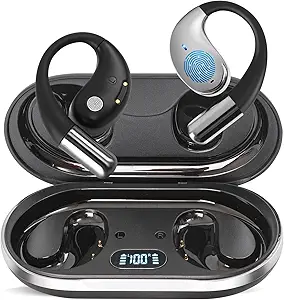 Auriculares traductores AI, traducción en tiempo real, auriculares traductores 3 en 1, 144 idiomas y acentos, auriculares traductores inglés-español, auriculares inalámbricos abiertos Bluetooth con estuche de carga para iOS y Android