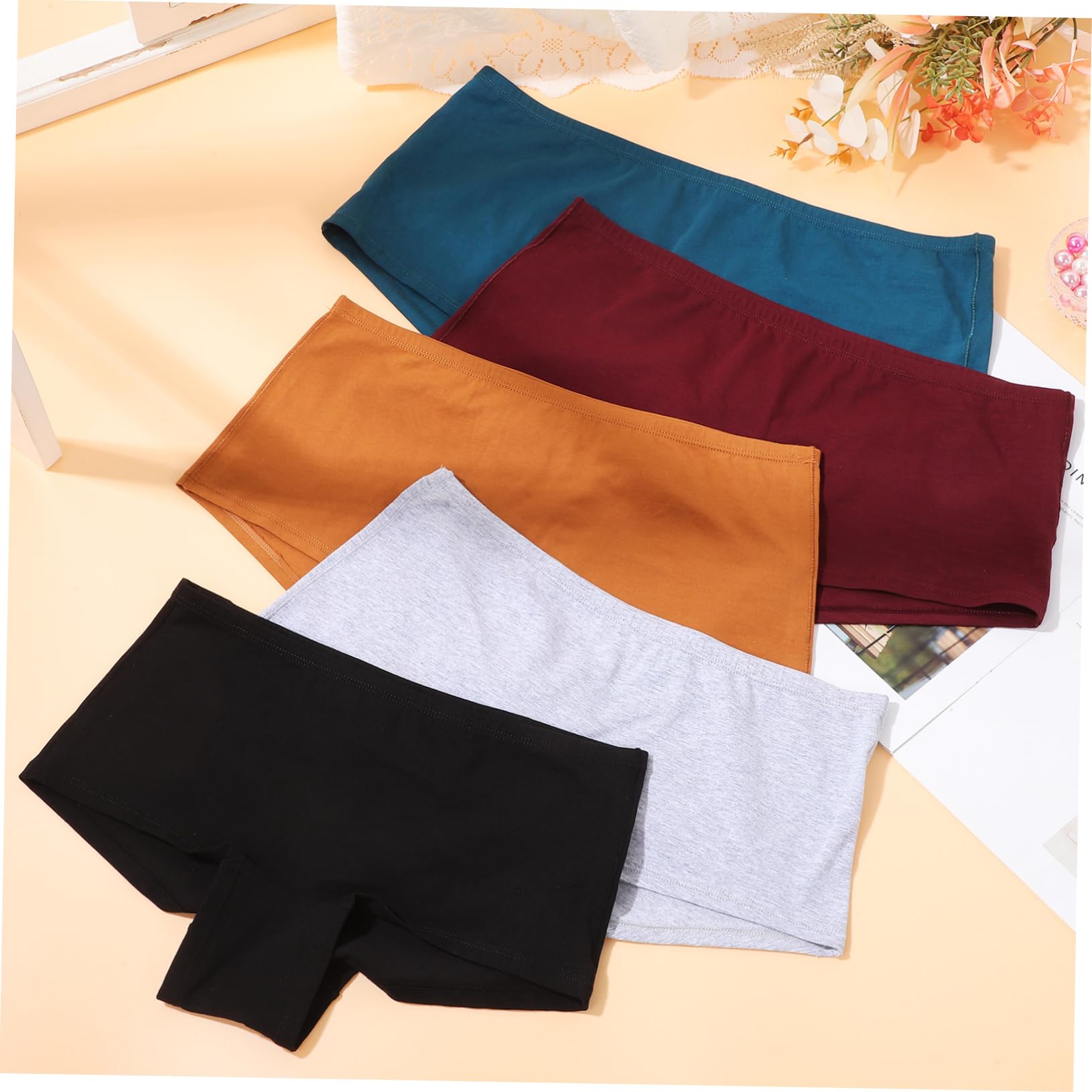 Bragas de Mujer Talla L 5 Piezas Algodón Tipo Bóxer | Cobertura Completa, Ajuste Seguro y Suave, Uso Diario y Ocasiones Obsequios, Diseño Versátil