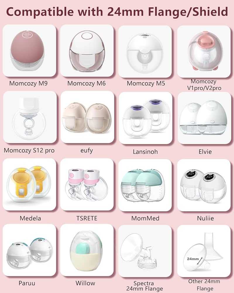 mamo　0124 Amazon.com : 6Pcs Breast Pump Flange Insert 14mm Compatible