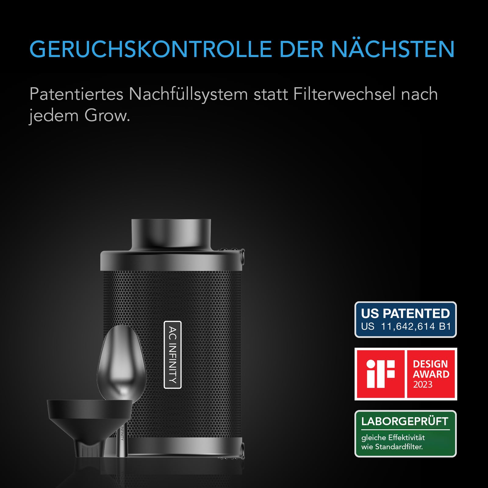 AC Infinity Advance Grow Zelt-System PRO 120 x 120 x 200 cm 6-Pflanzen-Growset WLAN-Steuerung automatisierter Belüftung Vollspektrum Samsung LM301H LED Grow Light 2000D Mylar-Zelt