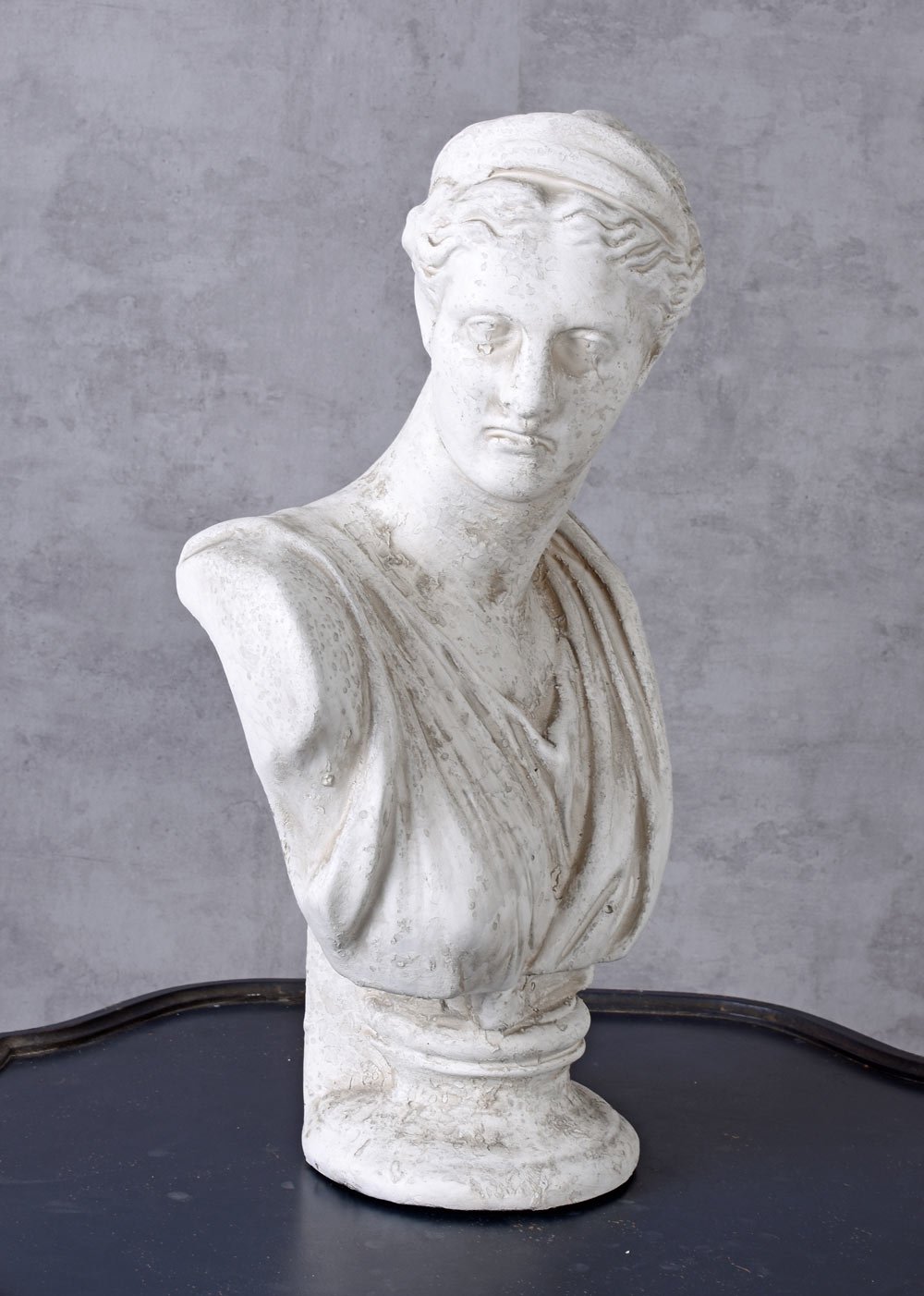 Unbekannt Yac032 Palazzo - Busto da donna, in fibra di vetro, effetto marmo, testa da donna, colore: bianco