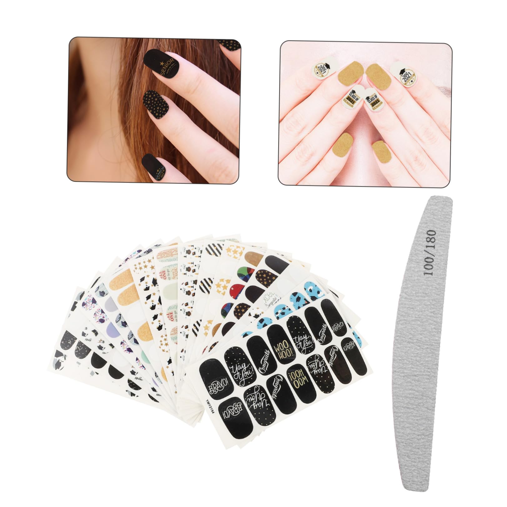48fogli Adesivi Per Unghie Stickers Decorativi Per Nail Art Facile Applicazione Per e Speciali