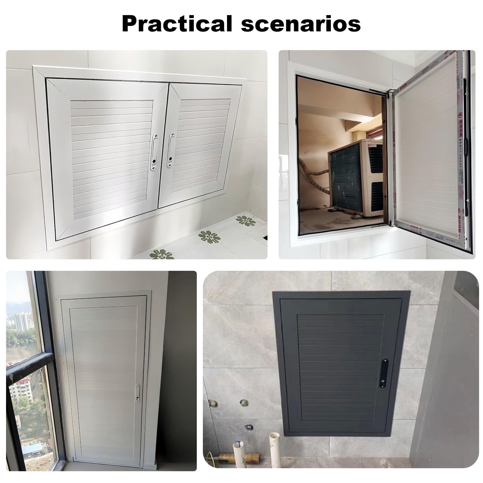 Pannello di accesso resistente per impianti idraulici a parete con chiavistello, porta di accesso in metallo con telaio in alluminio per manutenzione tubi