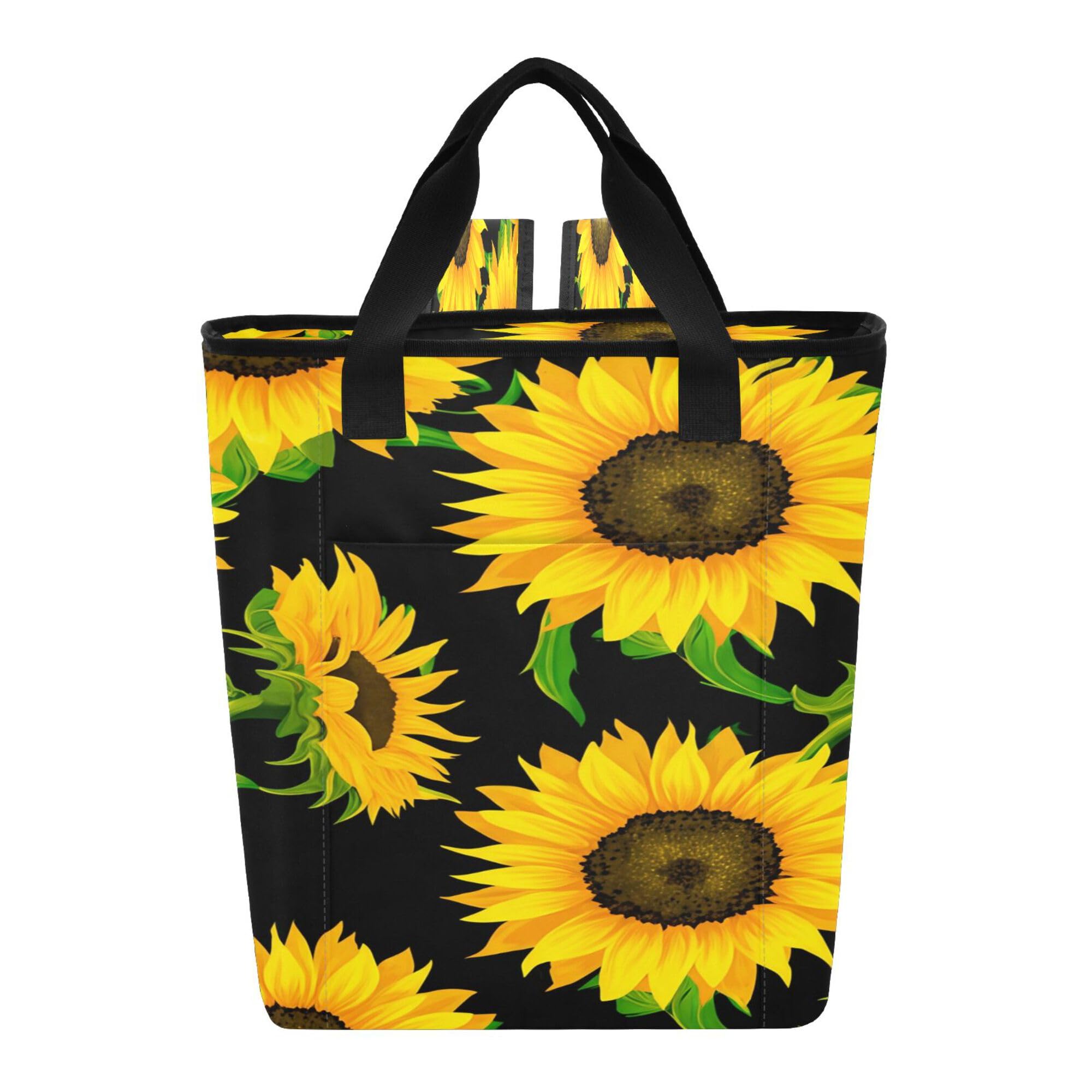 PYBUG Sunflower Reusable Insulated Backpack 36 Cans,Large Leakproof Portable Cooler Tote Organizer for Office Picnic Hiking Beach BBQ